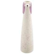 Ceramic vase dog head, conical, 6.5x6.5x25cm, dusty lilac, Lepuro