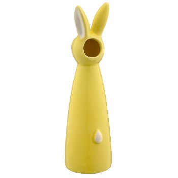 Ceramic vase rabbit head, conical, 5x5x18cm, lime, Lepuro