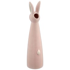 Ceramic vase rabbit head, conical, 6.5x6.5x25cm, pale pink, Lepuro