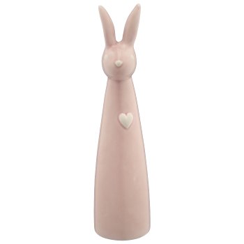 Ceramic vase rabbit head, conical, 6.5x6.5x25cm, pale pink, Lepuro