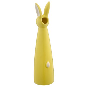Keramikvase Hasenkopf, konisch, 6,5x6,5x25cm, limone, Lepuro