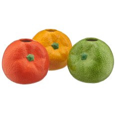Ceramic vases SUNSHINE citrus fruit, 3 assort., 11.5x11x10.5cm, colourful