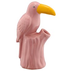 Porzellanvase MIAMI Tukan, 11,5x6,5x16,5cm, hellrosa