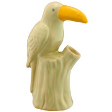 Porzellanvase MIAMI Tukan, 11,5x6,5x16,5cm, grün