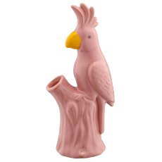 Porzellanvase MIAMI Kakadu, 10x6x22cm, hellrosa