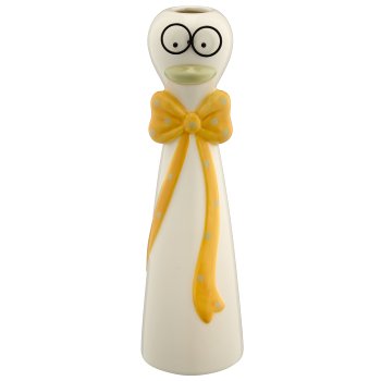 Ceramic vase duck, 7.5x7.5x25cm, yellow