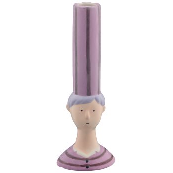 Ceramic vase MIAMI bust, 8x6x22cm, pale pink