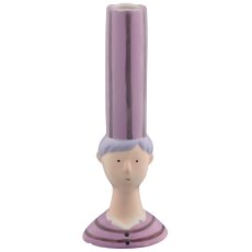 Ceramic vase MIAMI bust, 8x6x22cm, pale pink