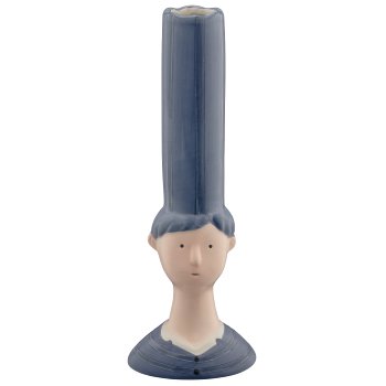 Keramikvase MIAMI Büste, 8x6x22cm, blau