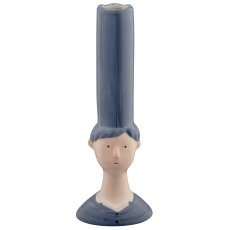 Ceramic vase MIAMI bust, 8x6x22cm, blue