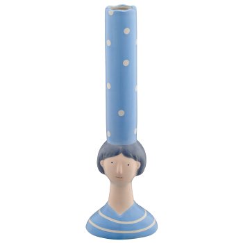 Keramikvase MIAMI Büste, 10x8x31cm, blau