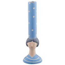 Ceramic vase MIAMI bust, 10x8x31cm, blue
