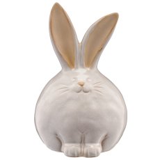 Porzellan Hase, kugelig, 10x9x15,5cm, sand