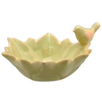 Porzellan Schale mit Vögelchen, Transmutationsglasur,