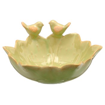 Porzellan Schale mit Vögelchen, Transmutationsglasur,
