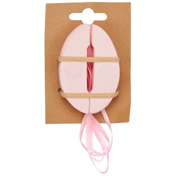 Papier Dekohänger Ei mit Magnet, 5x5x7cm, 4/Backcard, hellrosa