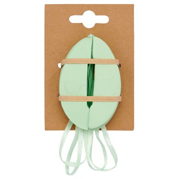 Papier Dekohänger Ei mit Magnet, 5x5x7cm, 4/Backcard, hellgrün