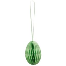 Paper decorative egg hanger with magnet, 4/backcard, 5x5x7cm, light green