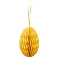 Paper decorative egg hanger with magnet, 2/backcard, 8x8x11cm, light yellow