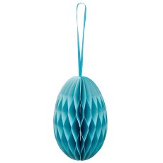 Paper decorative egg hanger with magnet, 2/backcard, 8x8x11cm, sky