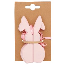 Papier Dekohänger Hase mit Magnet, 4,5x4,5x9cm, 4/Backcard, hellrosa