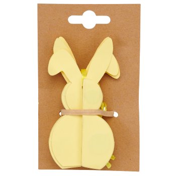 Papier Dekohänger Hase mit Magnet, 4,5x4,5x9cm, 4/Backcard, hellgelb