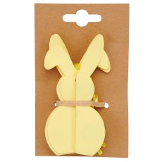 Papier Dekohänger Hase mit Magnet, 4,5x4,5x9cm, 4/Backcard, hellgelb