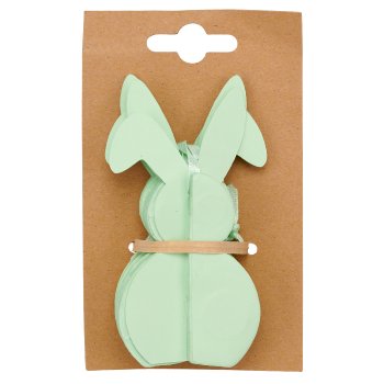 Papier Dekohänger Hase mit Magnet, 4,5x4,5x9cm, 4/Backcard, hellgrün