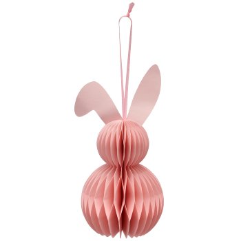 Paper decorative rabbit hanger with magnet, 2/backcard, 8x8x11cm, light pink