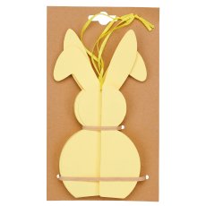 Papier Dekohänger Hase mit Magnet, 8x8x11cm, 2/Backcard, hellgelb