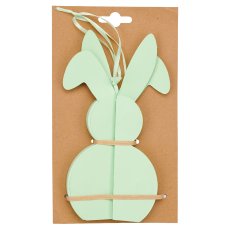 Papier Dekohänger Hase mit Magnet, 8x8x11cm, 2/Backcard, hellgrün