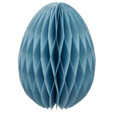 Papier Deko Ei, stehend mit Magnet, 13x13x17,5cm, himmelblau