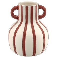 Ceramic vase MIAMI with handles, 15x15x18.5cm, amber