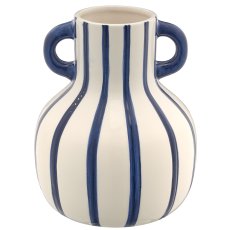 Keramikvase MIAMI mit Henkeln, 15x15x18,5cm, royalblau