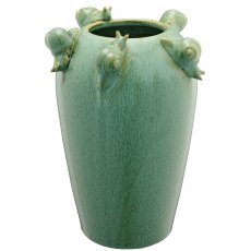 Porzellanvase mit Schnecken, Transmutationsglasur, 20x20x30cm, jade, Lepuro