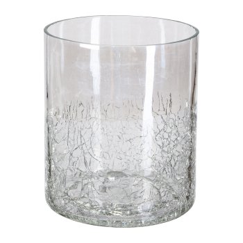 Glass Tea Light Straight Craquelle, 8,5x8cm, Frost