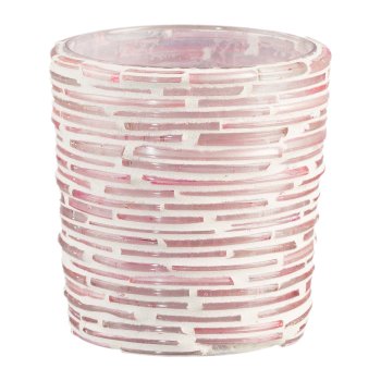 Glas Mosaik Teelicht rund, 6x6cm, rosa, 5/Box