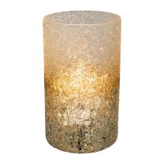 Glas Windlicht Zylinder CHIARA, 20x12,5x12,5cm, silber