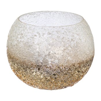 Glass lantern round CHIARA, 9x12x12cm, gold