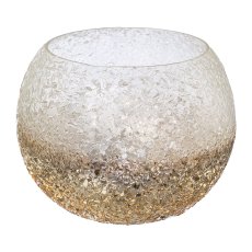 Glass lantern round CHIARA, 9x12x12cm, gold