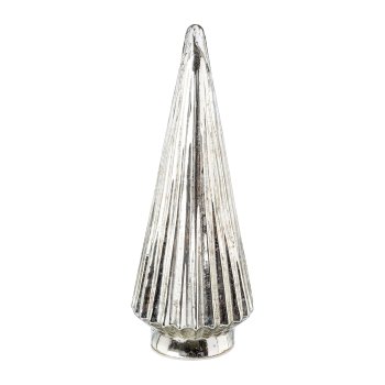 Glas Baum MERCURY, 33x14cm, silber