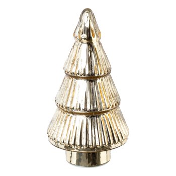 Glass tree w.10 LED gold, 23x14cm, gold