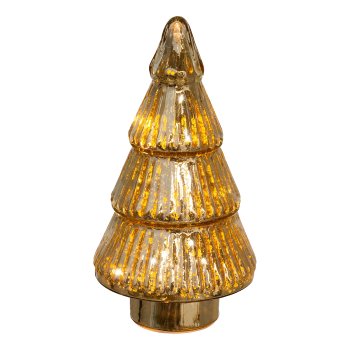 Glass tree w.10 LED gold, 23x14cm, gold