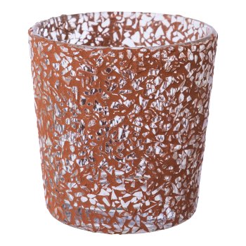 Glas Teelicht Mosaic Sticks, 7,5x7cm, terra