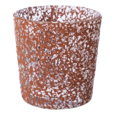 Glas Teelicht Mosaic Sticks, 7,5x7cm, terra