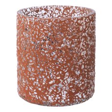 Glass tealight Mosaic Sticks, 9x8cm, terra
