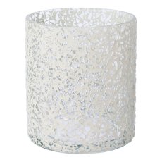 Glass tealight Mosaic Sticks, 9x8cm, white