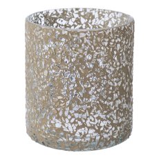 Glass Tealight Mosaic Sticks, 9x8cm, grey