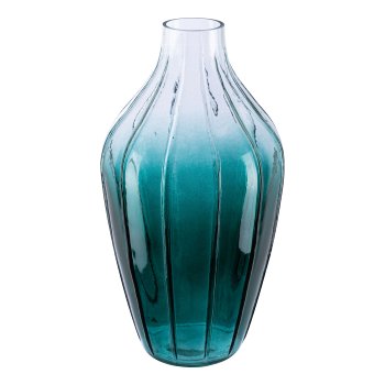 Glass vase RUBIO, 23x12cm, dark green