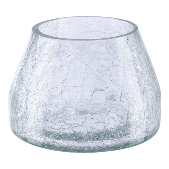 Glas Teelicht Craquele Finish BARI, 7x10cm, klar